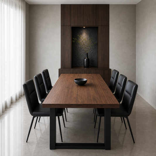 Livi - Wooden Top Dining Table, clearly different end-on dining-room view