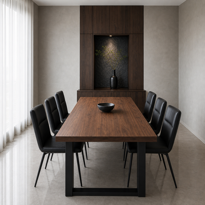 Livi - Wooden Top Dining Table, clearly different end-on dining-room view