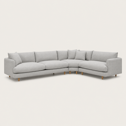 Luna - L shape sectional sofa, complete sectional sofa studio view