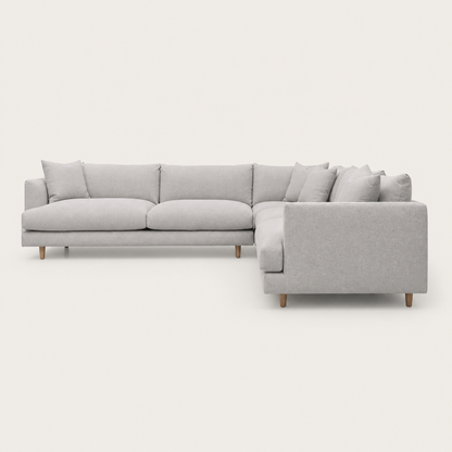 Luna - L shape sectional sofa, sectional sofa end-profile studio view