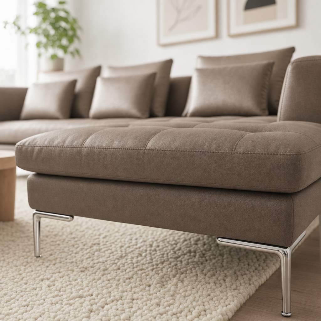 Close-up of the Iris - L shape sectional sofa's upholstery and details