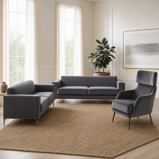 Lush - 3+2+1 Sofa Set, complete 3+2+1 sofa set in an editorial living room