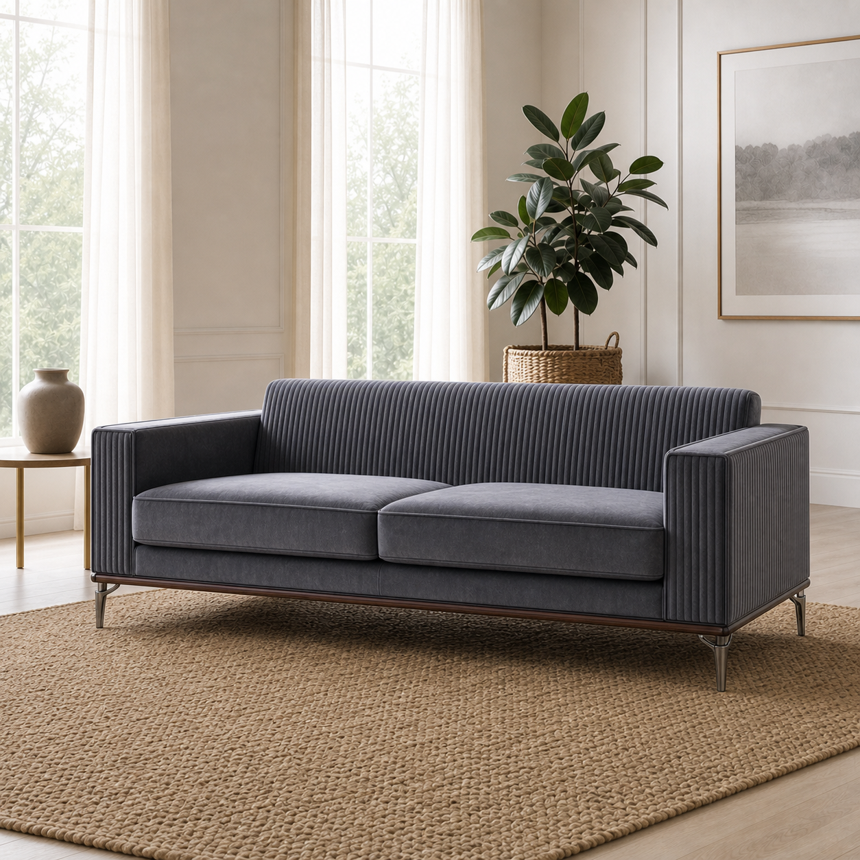 Close view of Lush - 3+2+1 Sofa Set upholstery and construction