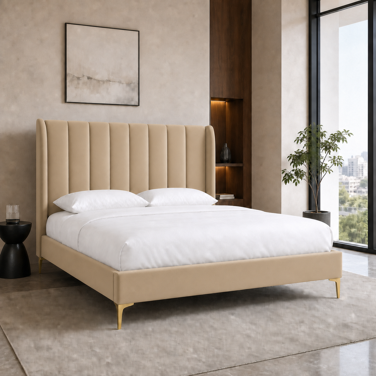Lux - Bed Beige lifestyle view