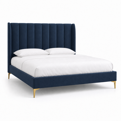 Lux - Bed Blue plain white background view
