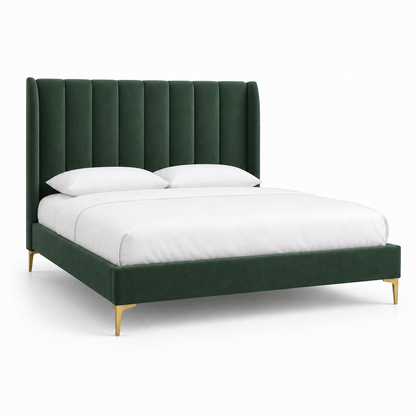 Lux - Bed Green plain white background view