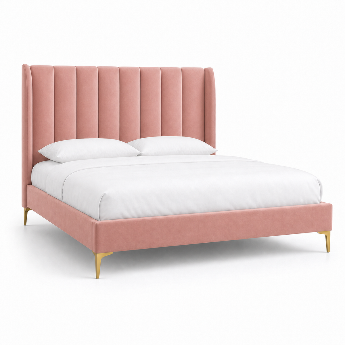 Lux - Bed Pink plain white background view
