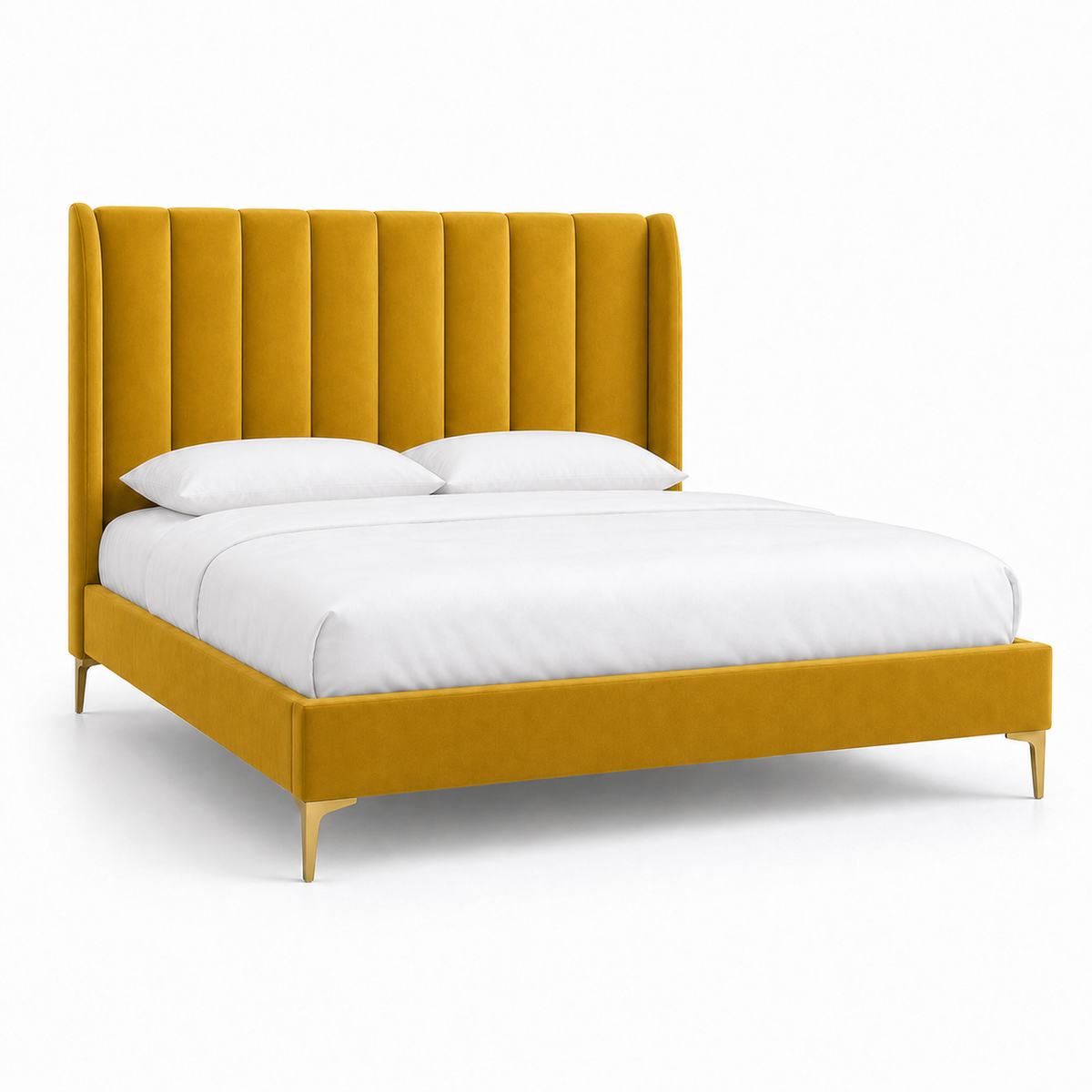 Lux - Bed Yellow plain white background view
