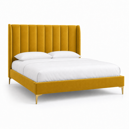 Lux - Bed Yellow plain white background view