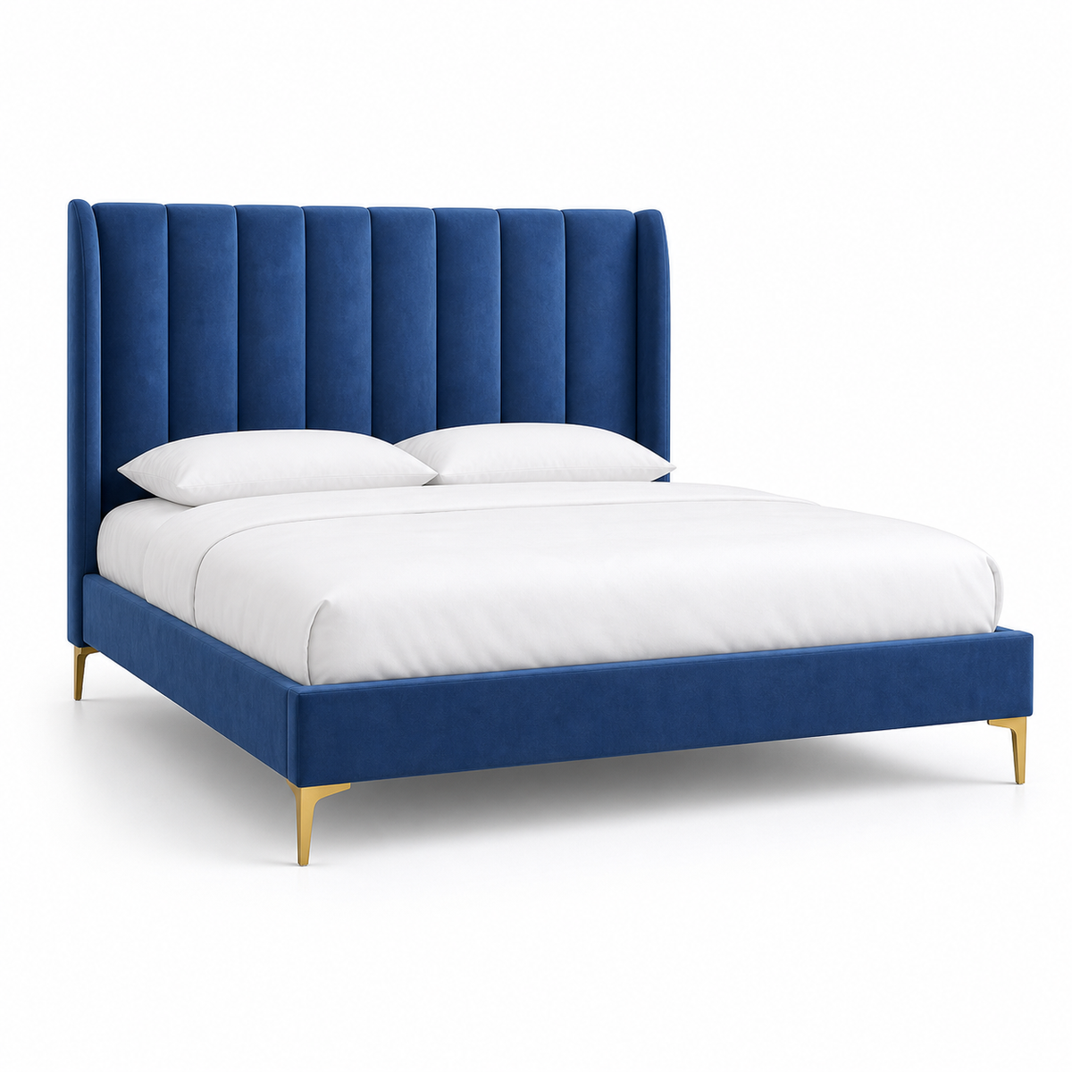 Lux - Bed, complete front three-quarter studio bed view