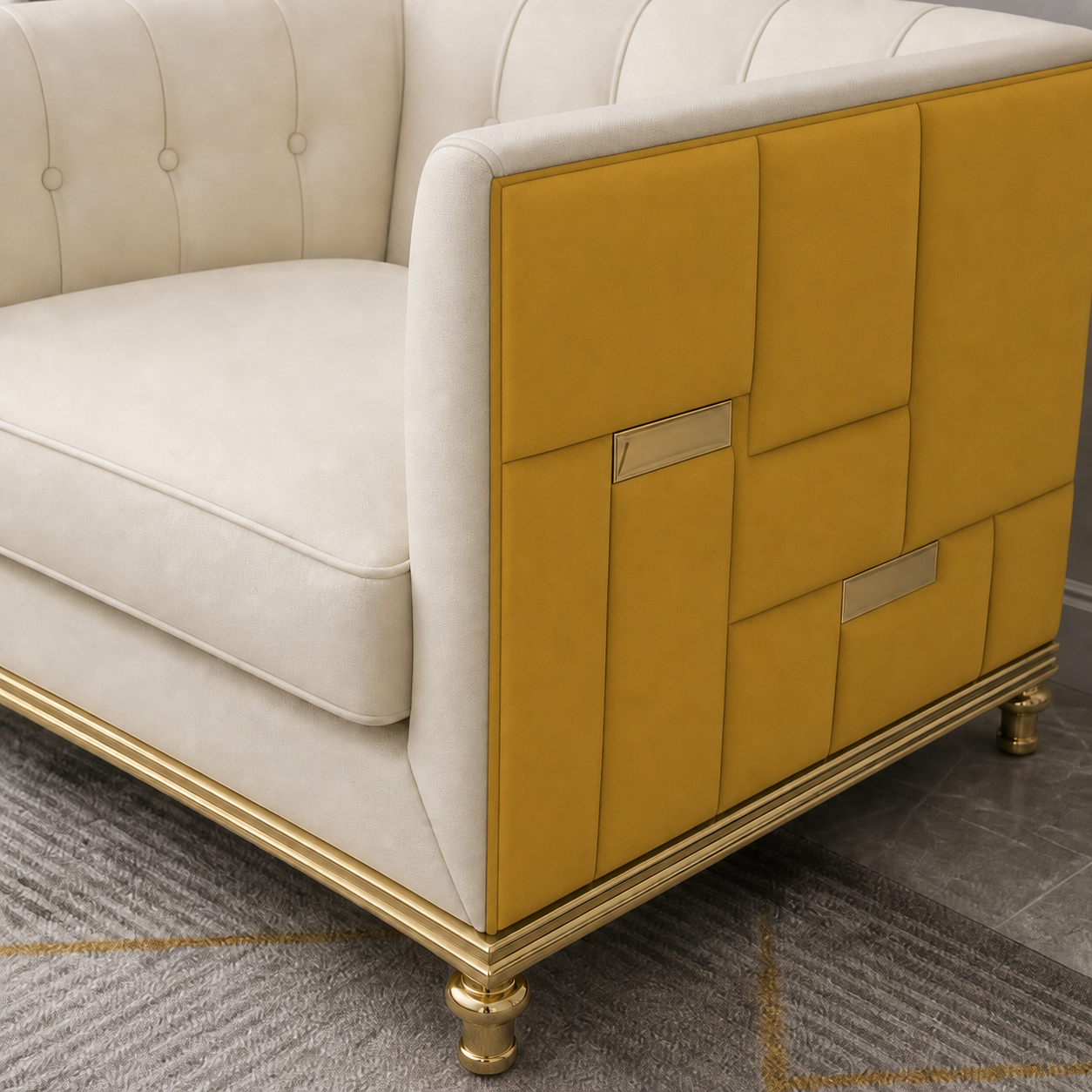 luxe-l-shape-sectional-sofa-copy 1 seater yellow 02 detail