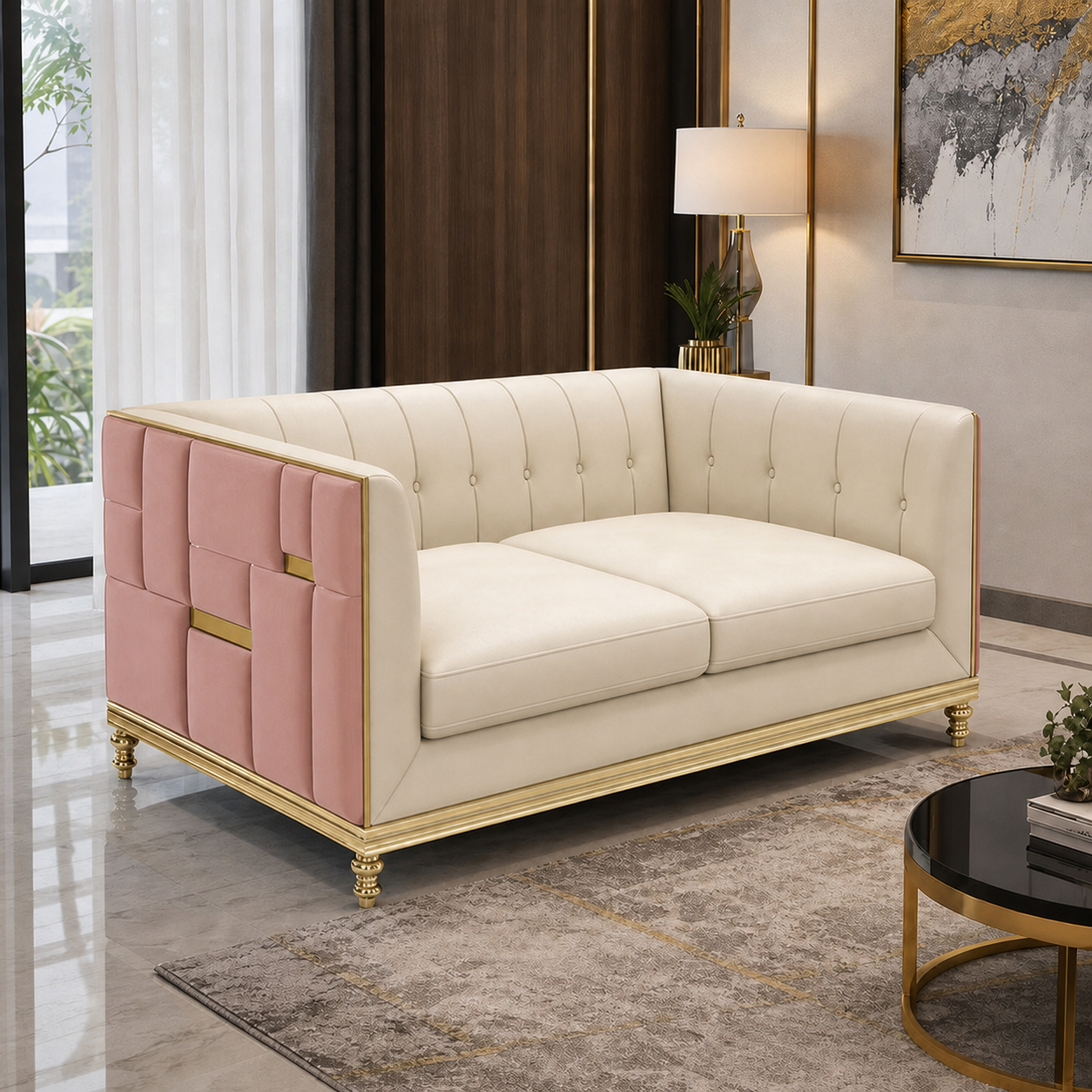 luxe-l-shape-sectional-sofa-copy 2 seater pink 01 room