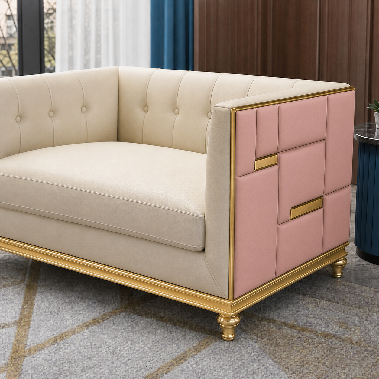 luxe-l-shape-sectional-sofa-copy 2 seater pink 02 detail