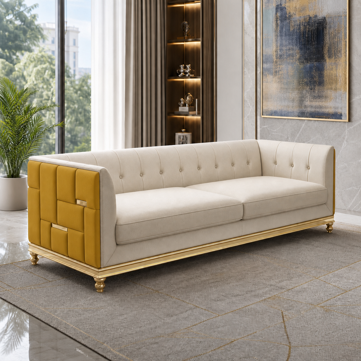 luxe-l-shape-sectional-sofa-copy 3 seater yellow 01 room