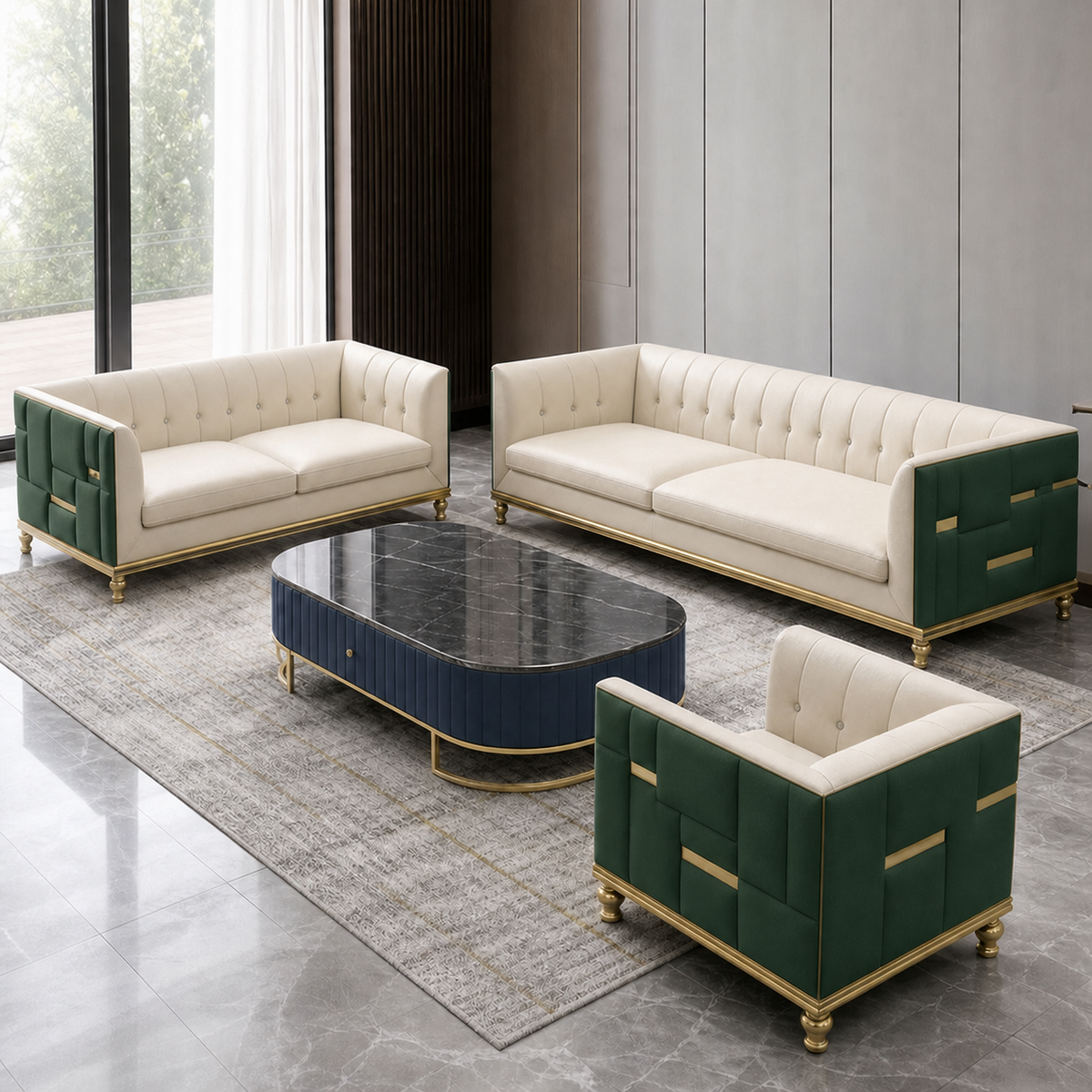 luxe-l-shape-sectional-sofa-copy 3+2+1 full set green 02 detail