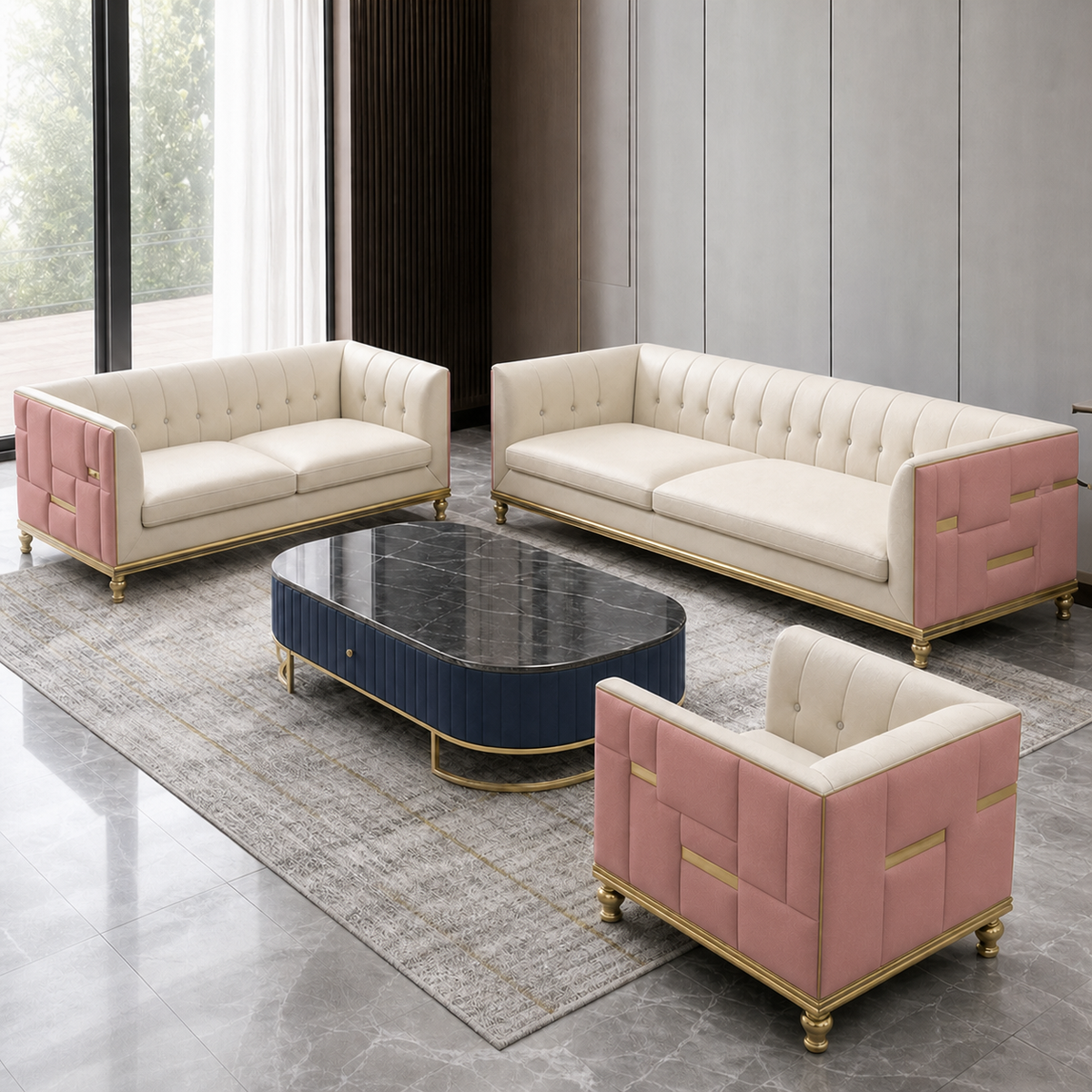 luxe-l-shape-sectional-sofa-copy 3+2+1 full set pink 02 detail