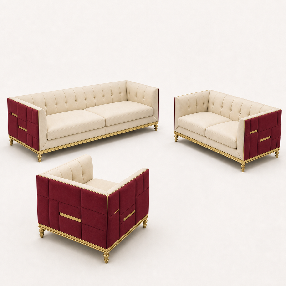 luxe-l-shape-sectional-sofa-copy 3+2+1 full set red 03 studio