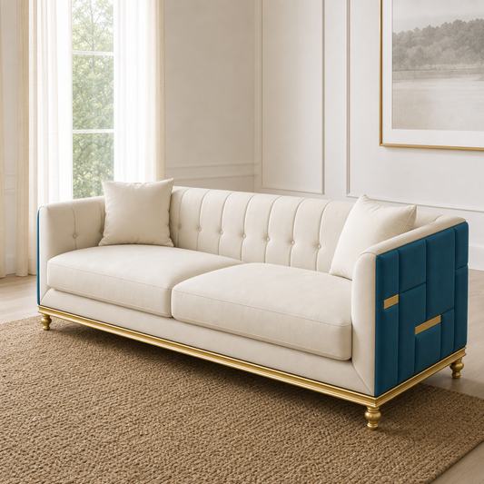 Close view of Aster - 3+2+1 Sofa Set upholstery and construction