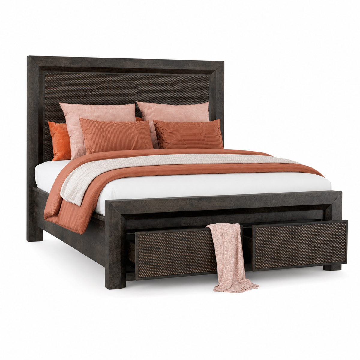 Lyle - Bed, complete front three-quarter studio bed view