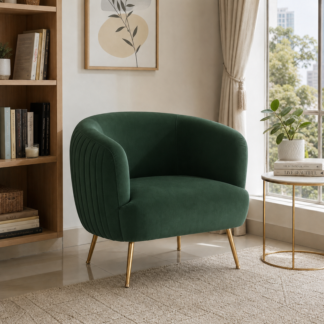 lyric-3-2-1-sofa-set 1 seater green 01 room