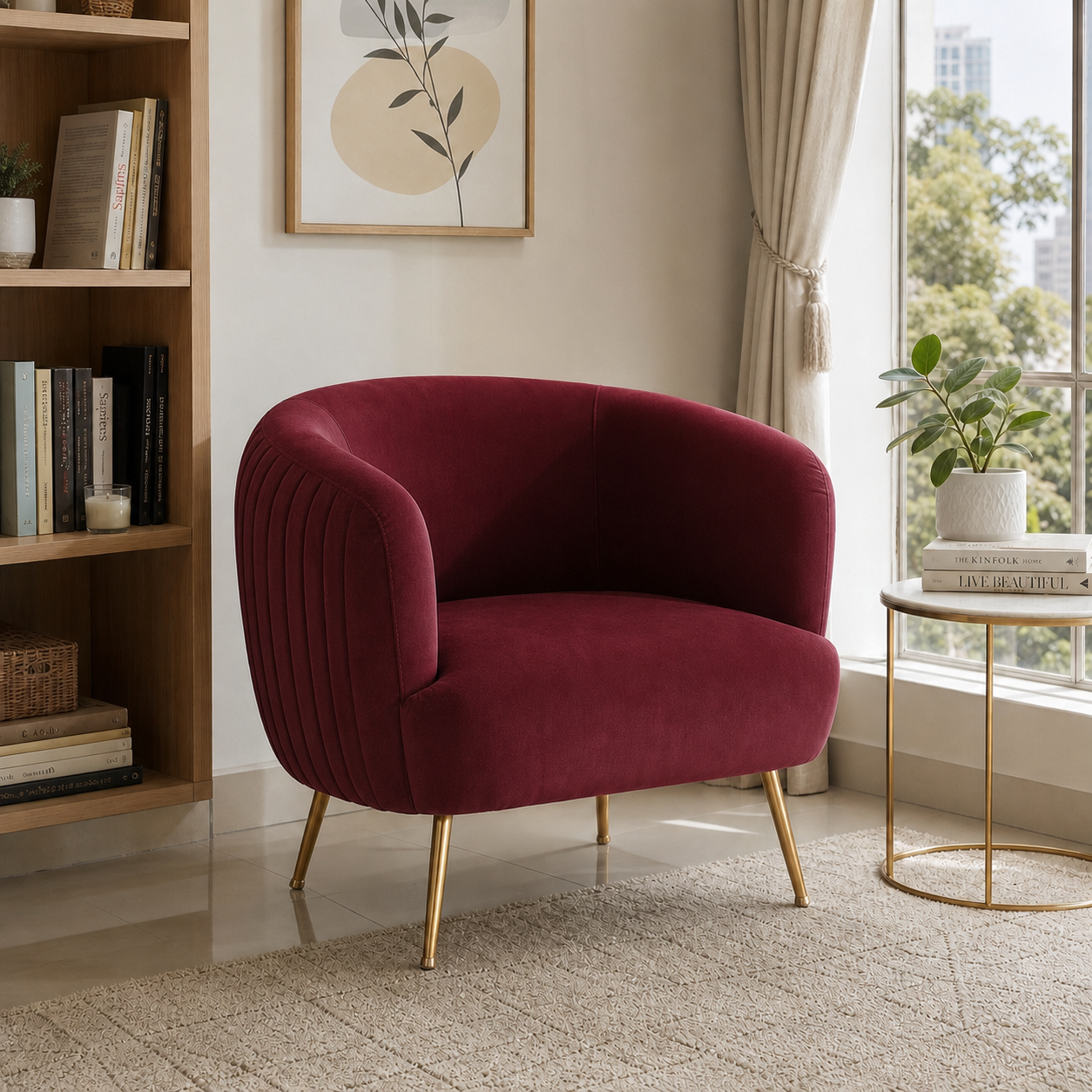 lyric-3-2-1-sofa-set 1 seater red 01 room