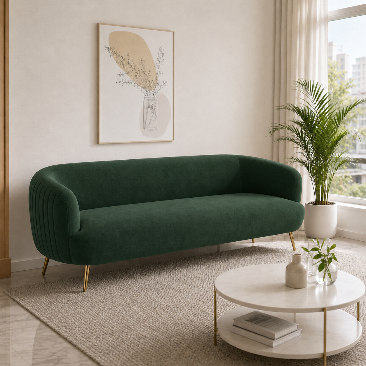 lyric-3-2-1-sofa-set 3 seater green 01 room