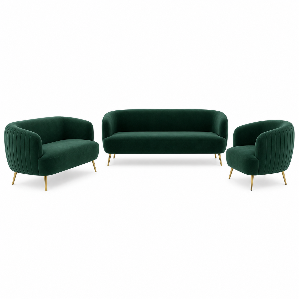 Lyric - 3+2+1 Sofa Set, complete 3+2+1 sofa set front studio view