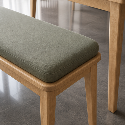 Mabel - Wooden Top Dining Table, close chair, seating, or base construction detail