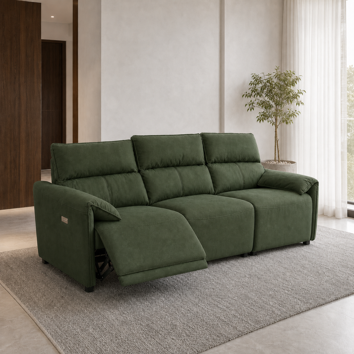 Manor Recliner 3 seater green 01 main