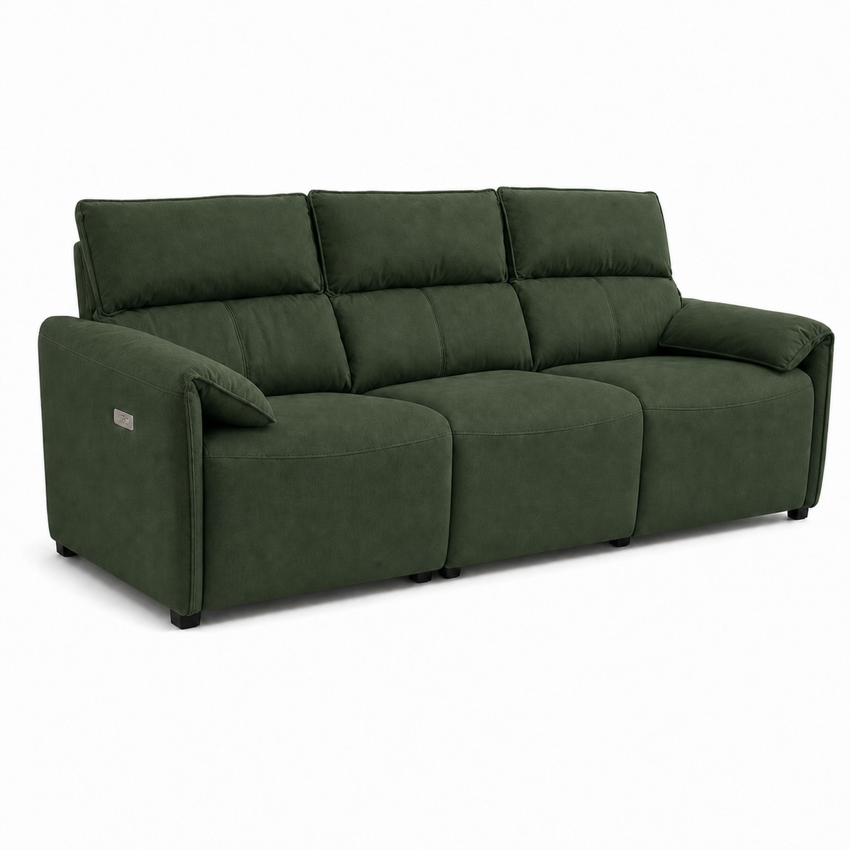 Manor Recliner 3 seater green 02 white