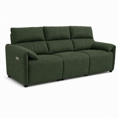 Manor Recliner 3 seater green 02 white