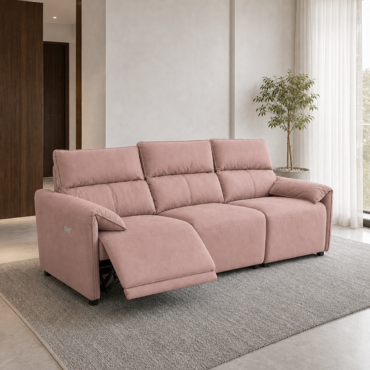 Manor Recliner 3 seater pink 01 main