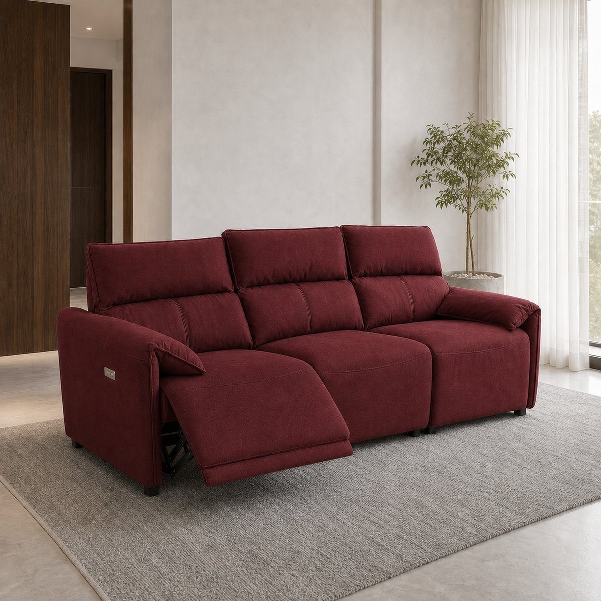 Manor Recliner 3 seater red 01 main