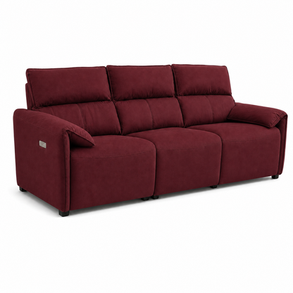 Manor Recliner 3 seater red 02 white