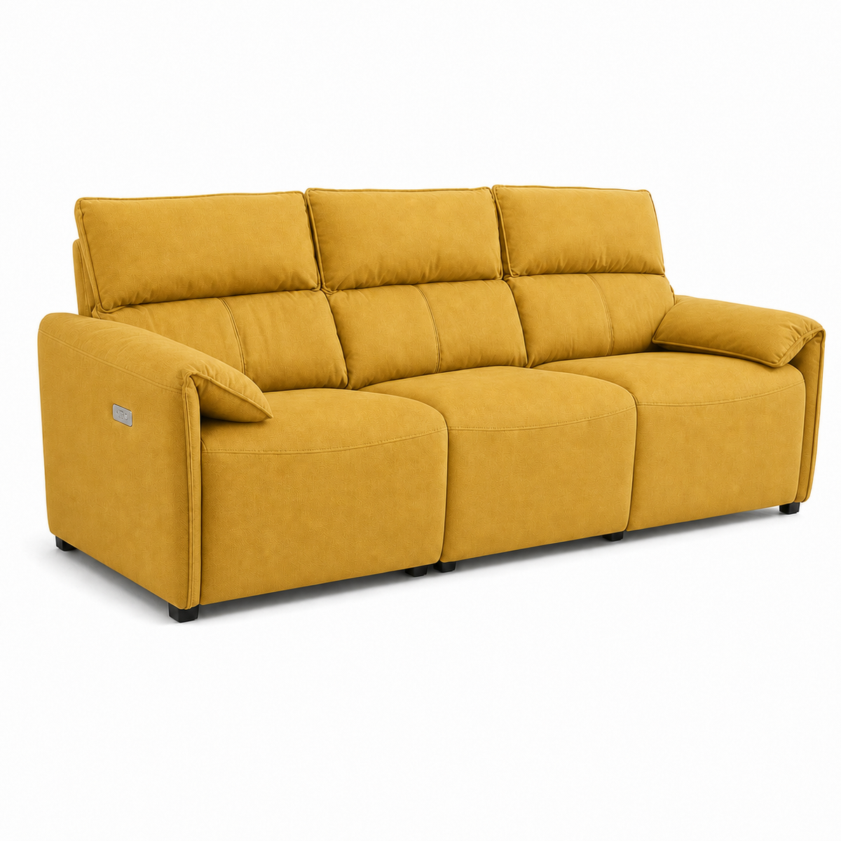 Manor Recliner 3 seater yellow 02 white