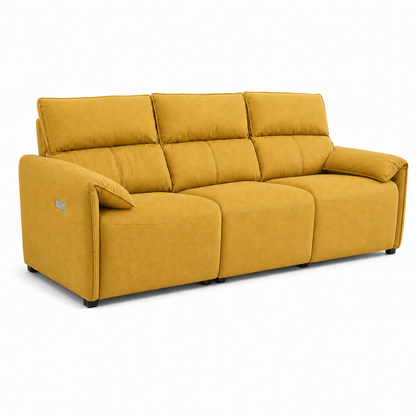 Manor Recliner 3 seater yellow 02 white