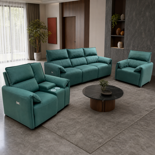 Manor Recliner complete configuration in an editorial living room
