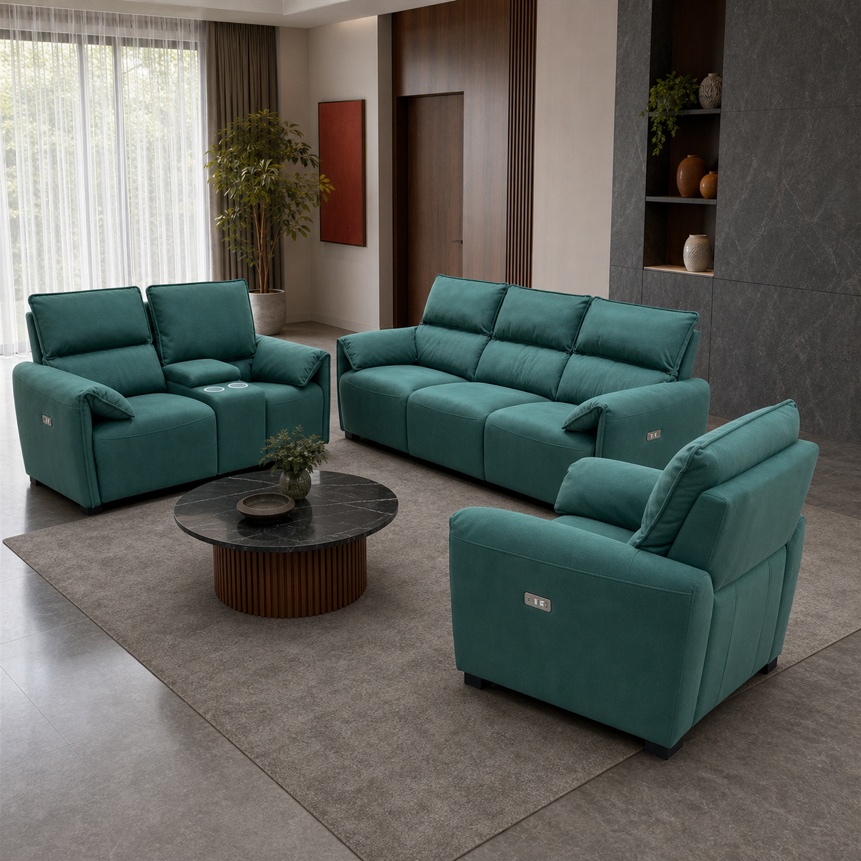 Manor Recliner complete configuration from an alternate angle