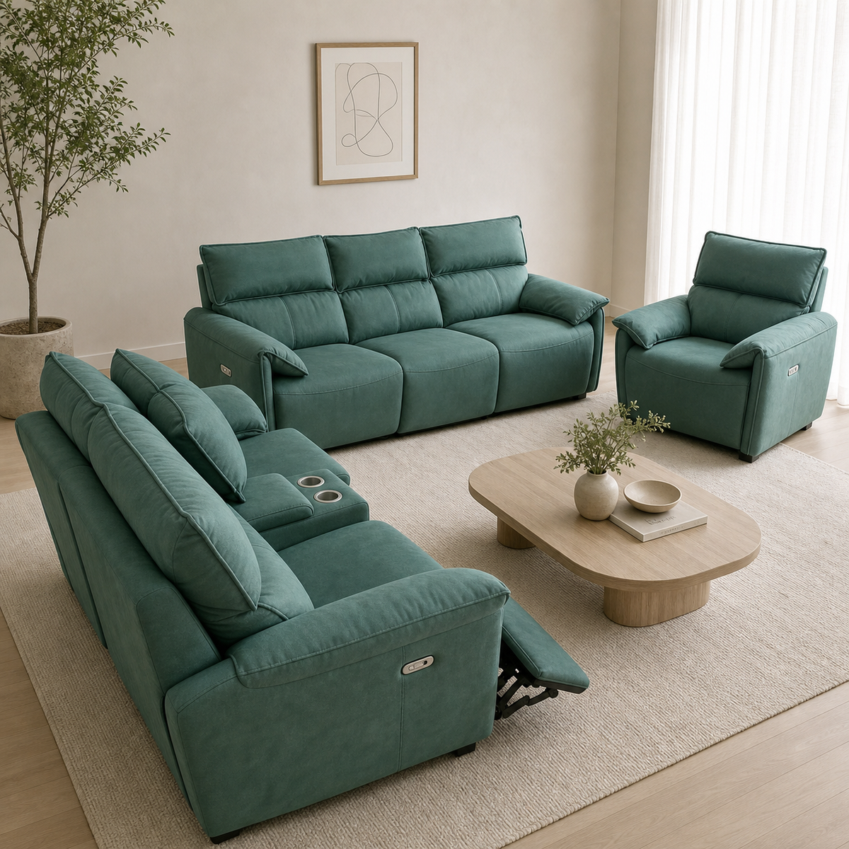 Manor Recliner complete configuration from an alternate angle