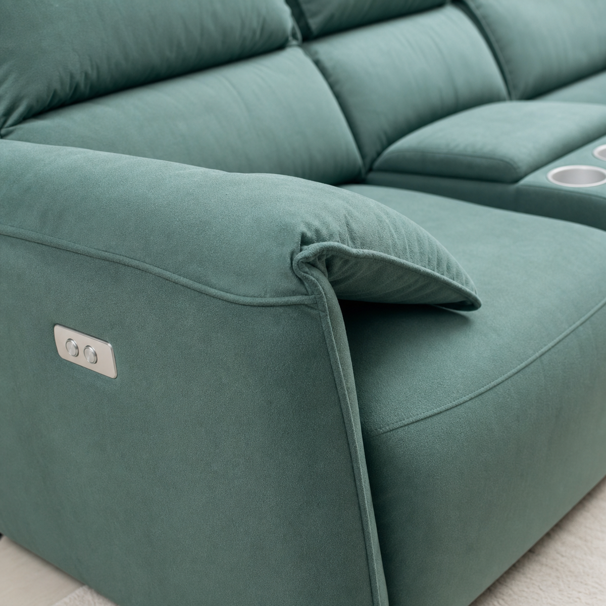 Manor Recliner upholstery and reclining detail