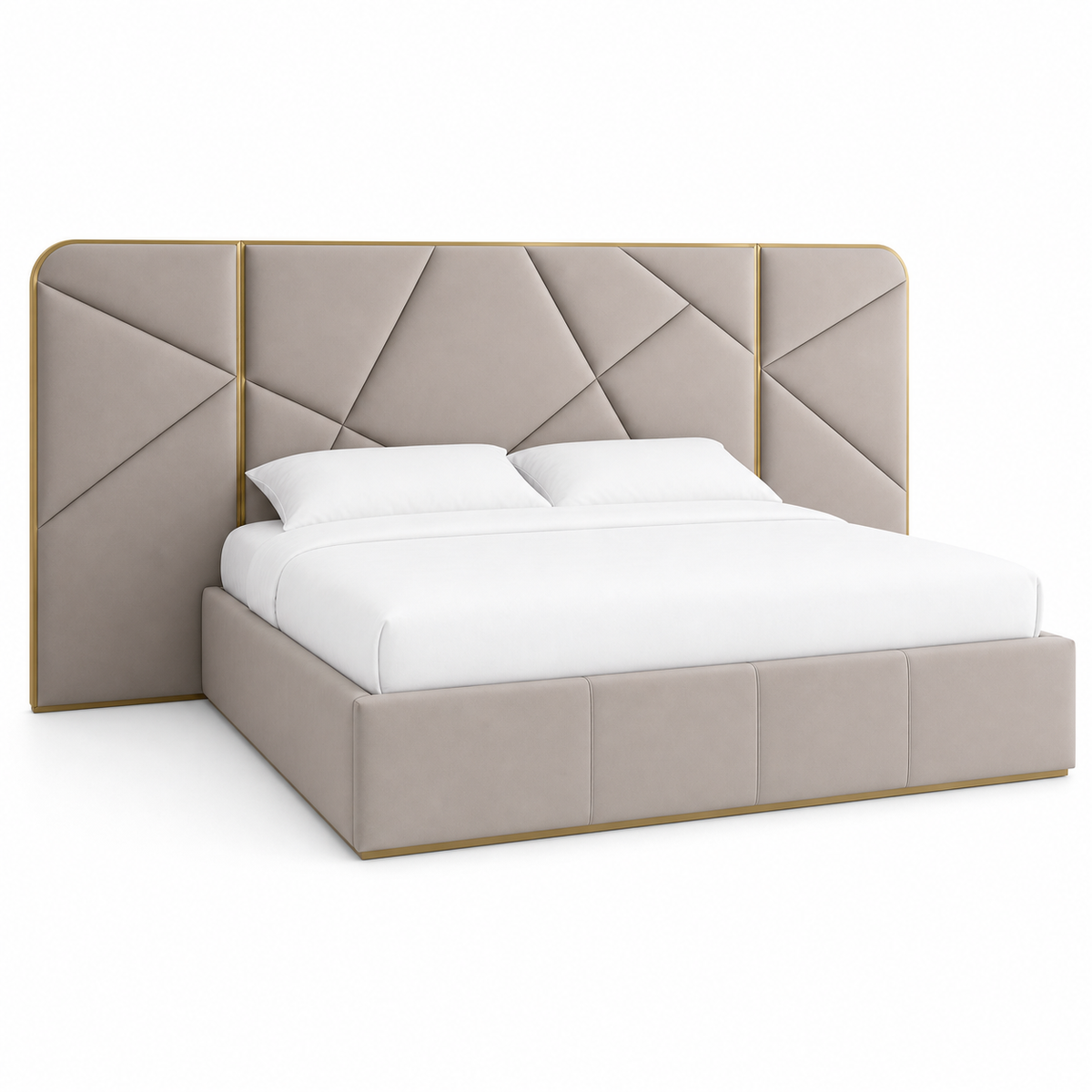 Mars - Bed, complete front three-quarter studio bed view