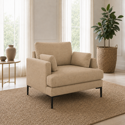 Maven 3+2+1 Sofa Set, 1 seater, beige, room view