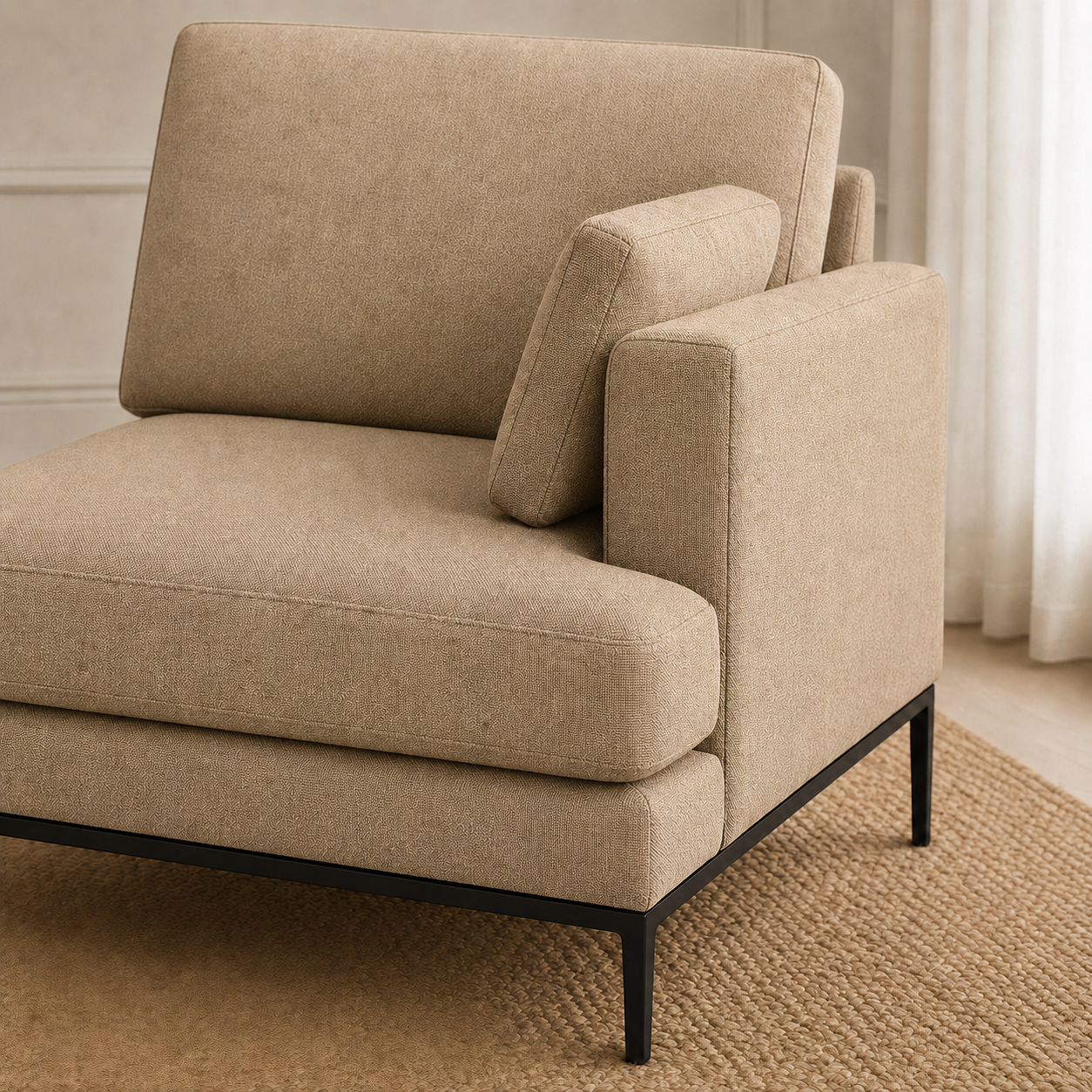 Maven 3+2+1 Sofa Set, 1 seater, beige, detail view