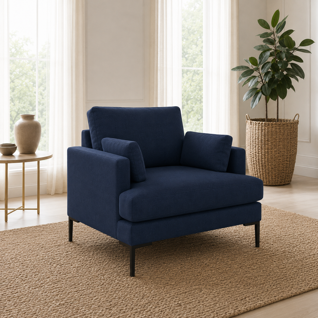 Maven 3+2+1 Sofa Set, 1 seater, blue, room view