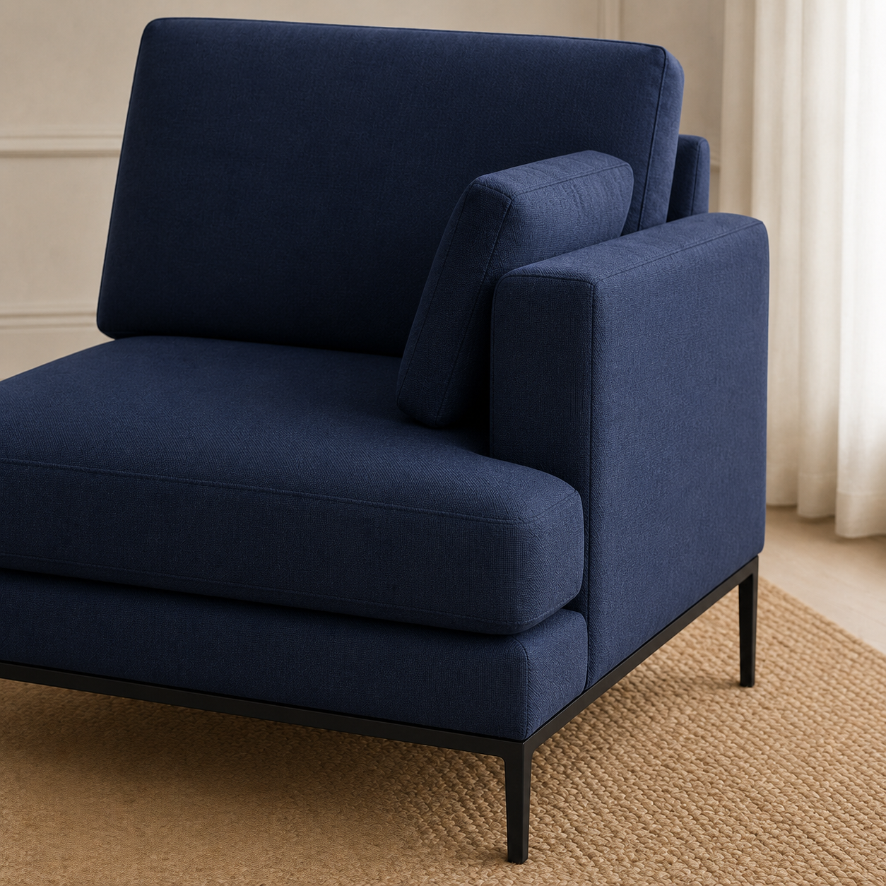 Maven 3+2+1 Sofa Set, 1 seater, blue, detail view