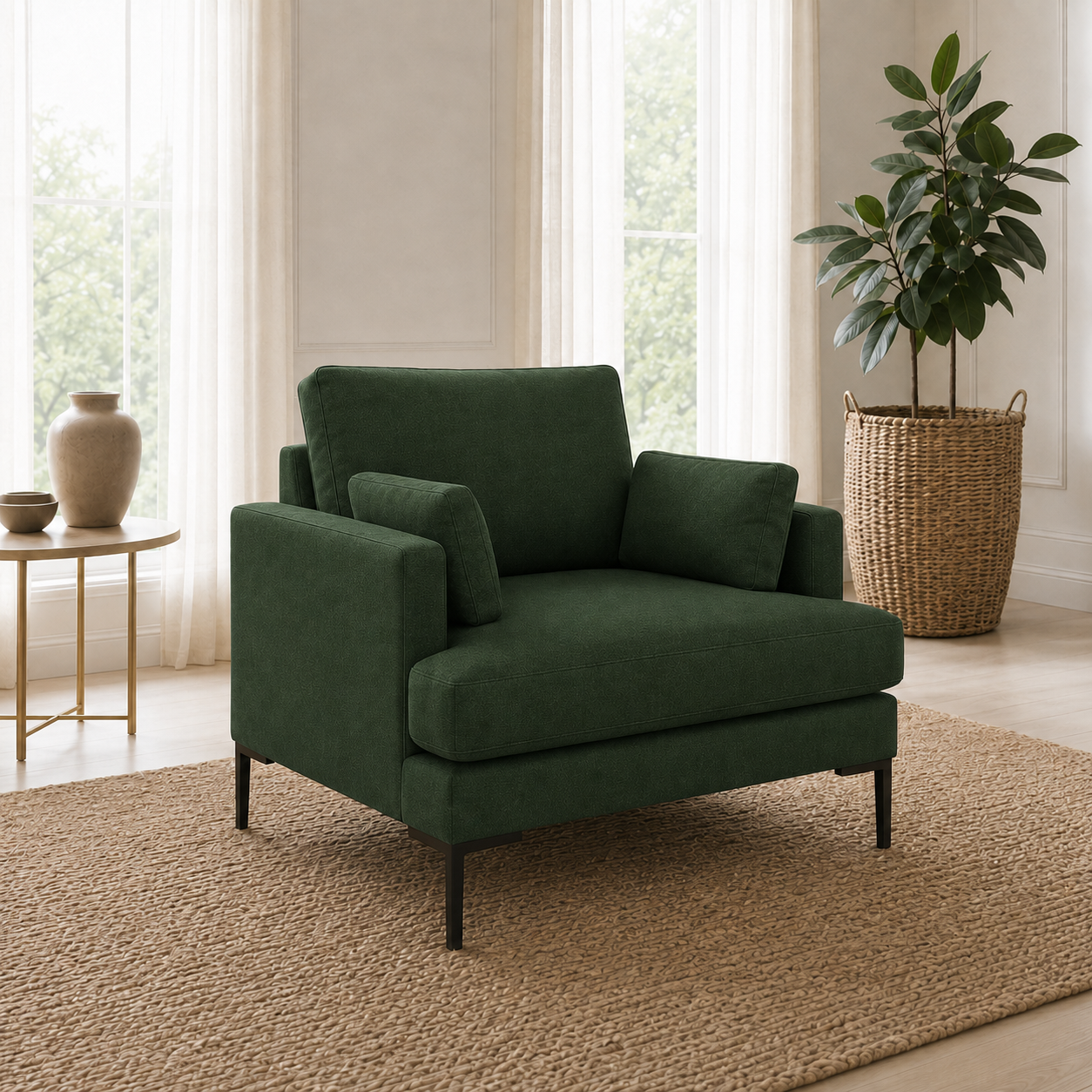 Maven 3+2+1 Sofa Set, 1 seater, green, room view