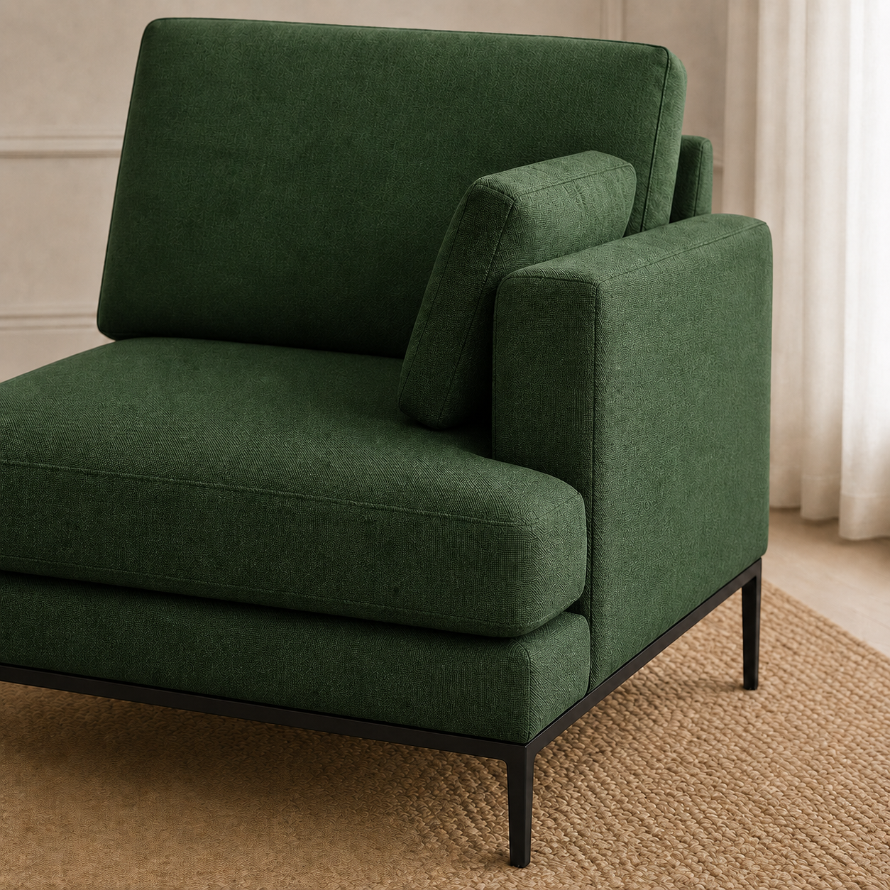 Maven 3+2+1 Sofa Set, 1 seater, green, detail view