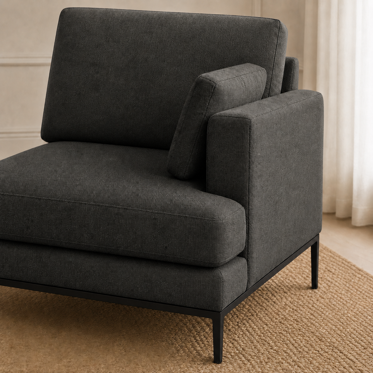 Maven 3+2+1 Sofa Set, 1 seater, grey, detail view