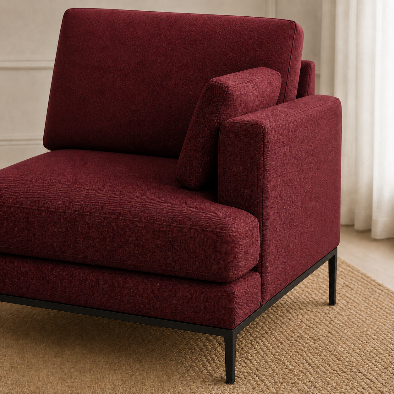 Maven 3+2+1 Sofa Set, 1 seater, red, detail view
