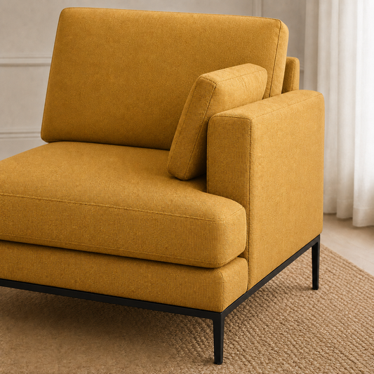 Maven 3+2+1 Sofa Set, 1 seater, yellow, detail view